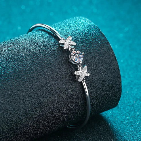 Chic Cross Letter Moissanite Bracelet Cam - Jewelry